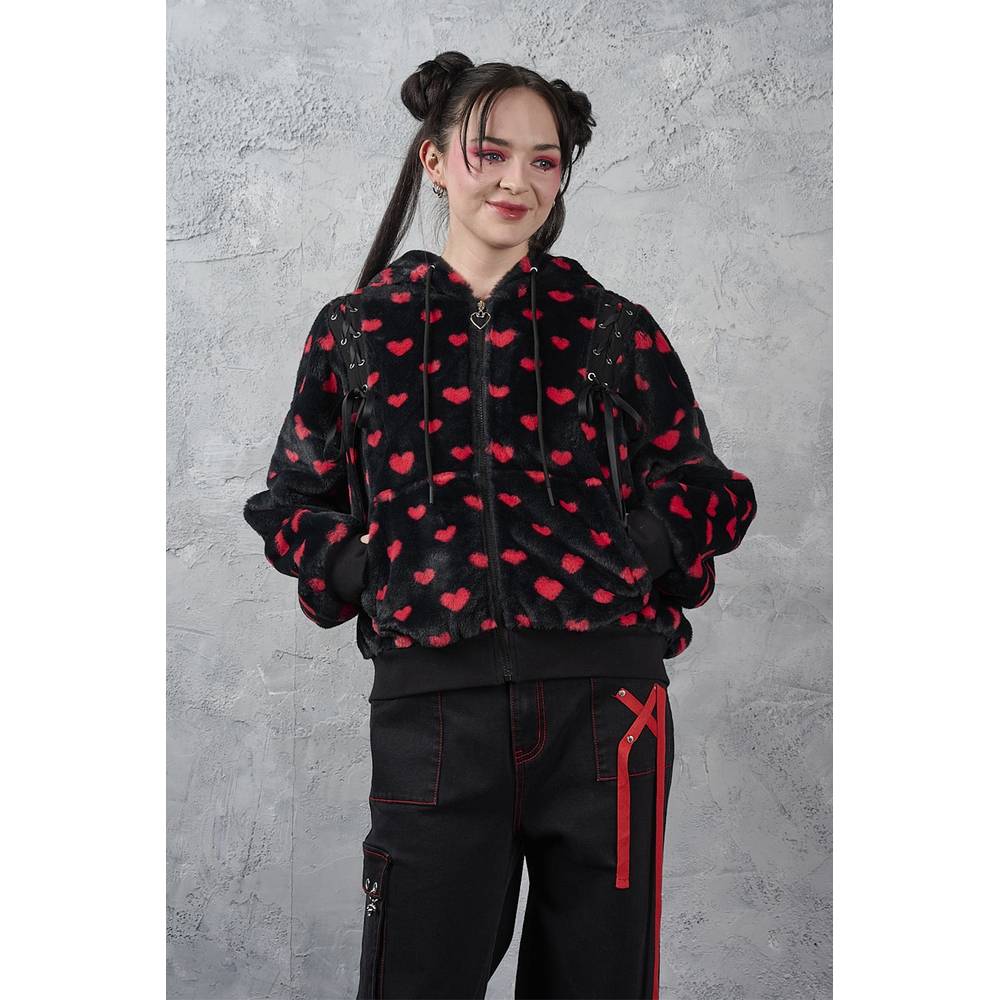 Banned - Meowgical Girl Zip hoodie - Black/Red